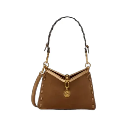 Small Suede Vela Bag With Threading