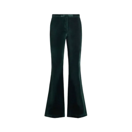 Velvet Flared-Leg Trousers