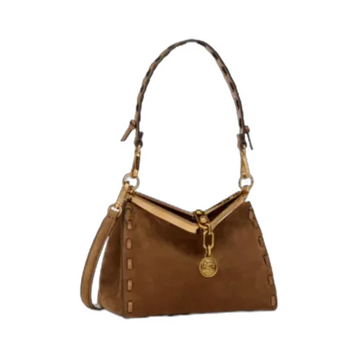 Small Suede Vela Bag With Threading