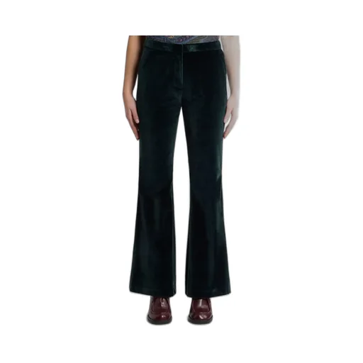 Velvet Flared-Leg Trousers