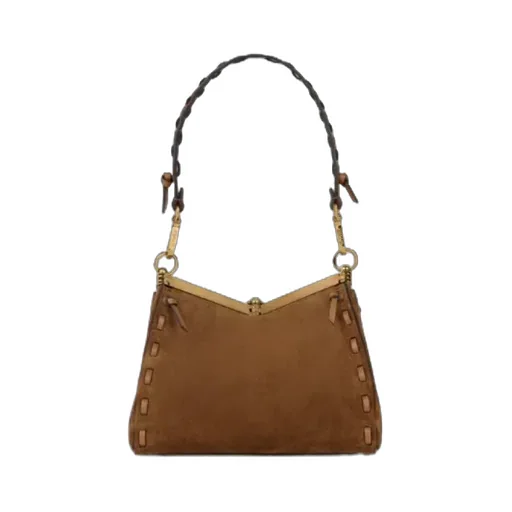 Small Suede Vela Bag With Threading