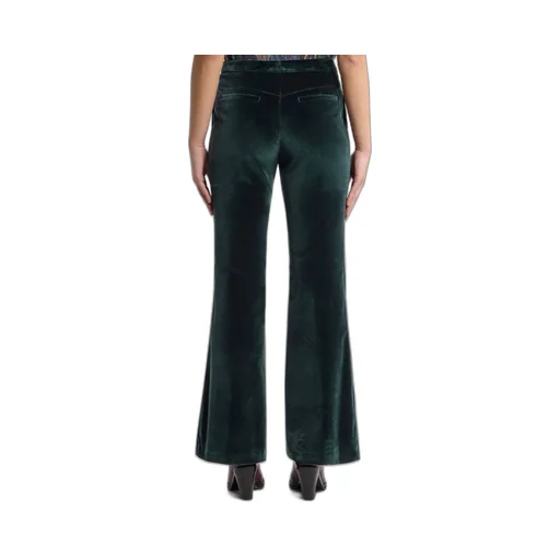 Velvet Flared-Leg Trousers