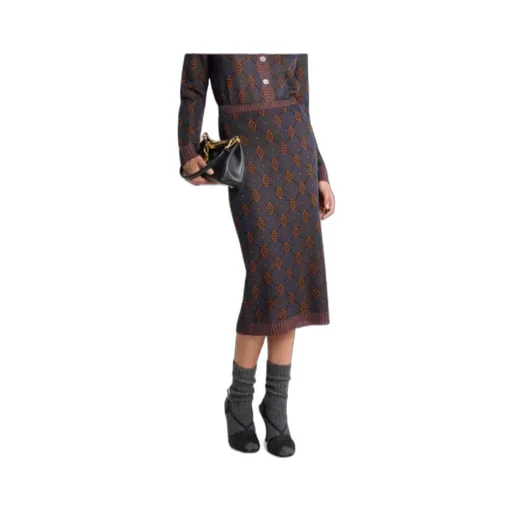 Knit Skirt With Tie-Inspired Motif