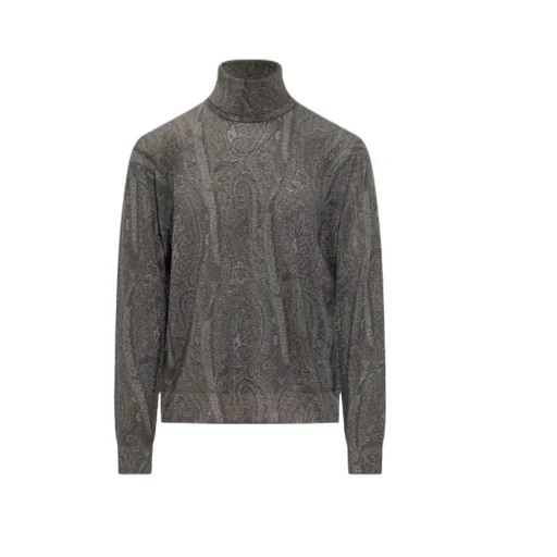 Paisley Jacquard Turtleneck Jumper