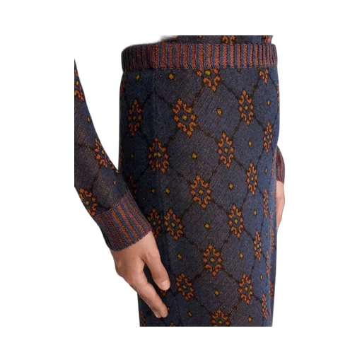 Knit Skirt With Tie-Inspired Motif