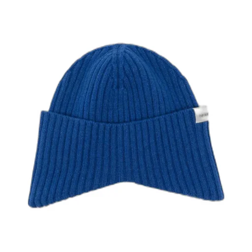Logo Patch Ribbed-Knit Beanie