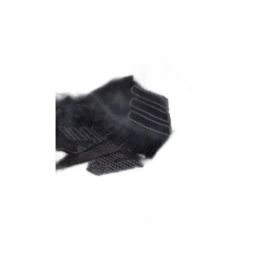 Logo Embroidered Frayed Edge Knitted Scarf