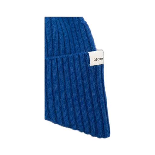 Logo Patch Ribbed-Knit Beanie