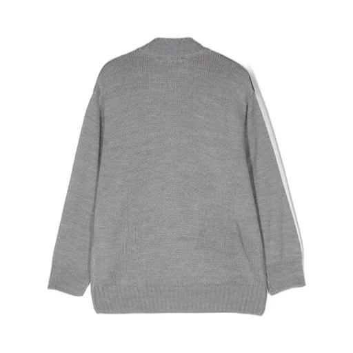 Logo Intarsia Zip-Up Knitted Sweater