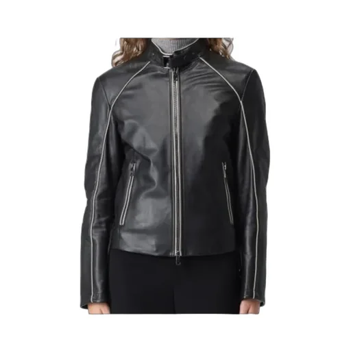 Leather Zip-Front Jacket