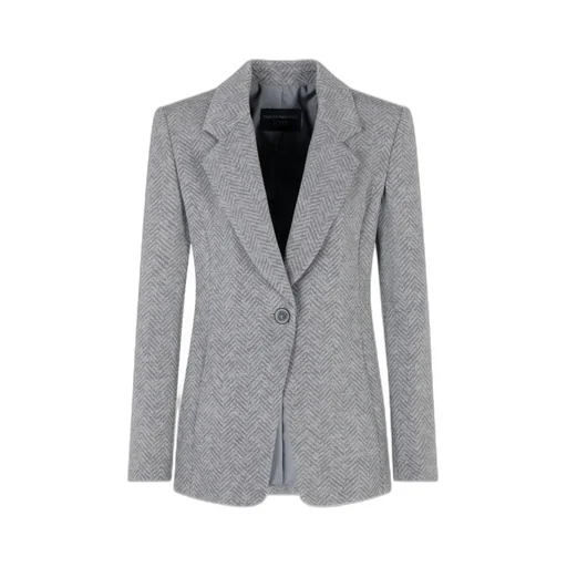 Herringbone Single-Breasted Blazer