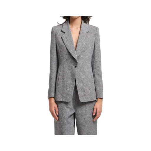 Herringbone Single-Breasted Blazer