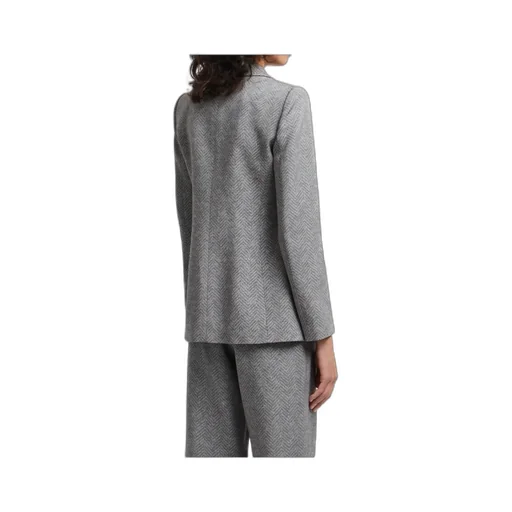 Herringbone Single-Breasted Blazer