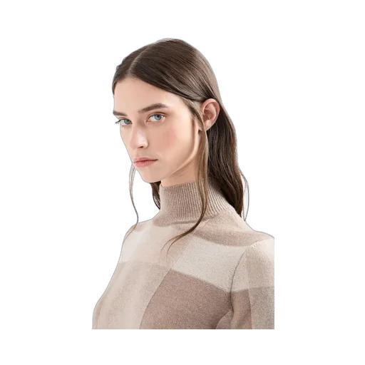 Mock-Neck Check-Pattern Sweater