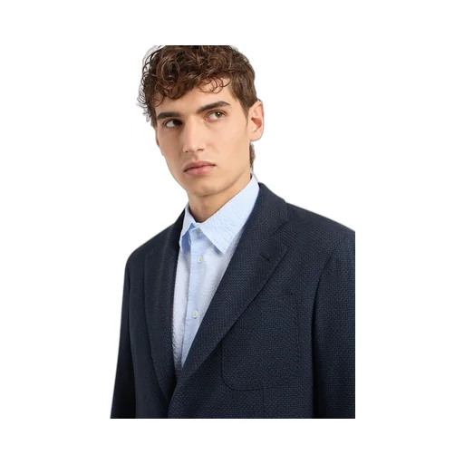 Long-Sleeved Wool Suit Coat