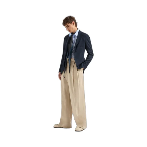 Long-Sleeved Wool Suit Coat