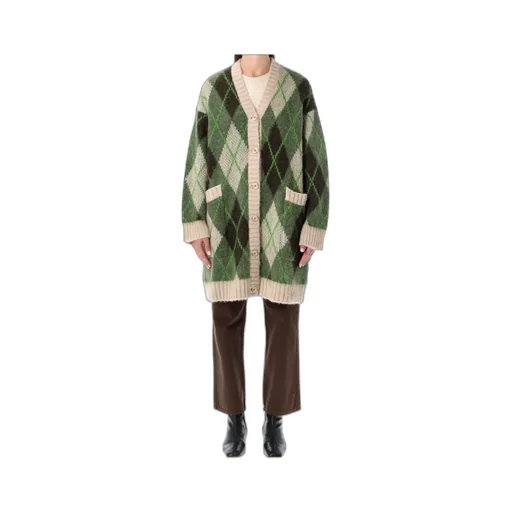 Long Argyle Cardigan