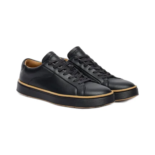 Leather Lace-Up Sneakers