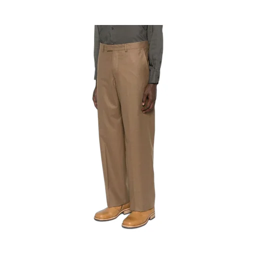 Pressed-Crease Front-Fastening Trousers