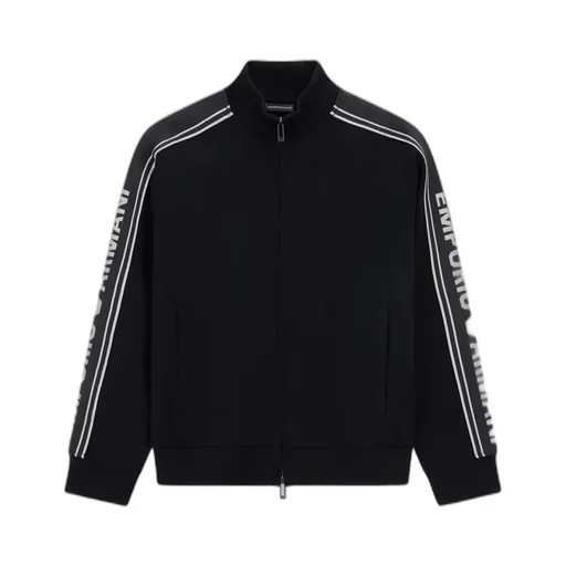Logo-Tape Zip-Up Sweater