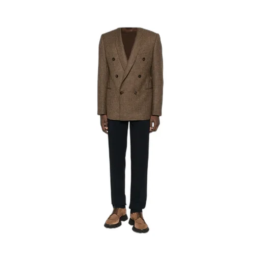 Houndstooth Double-Breasted Jacket