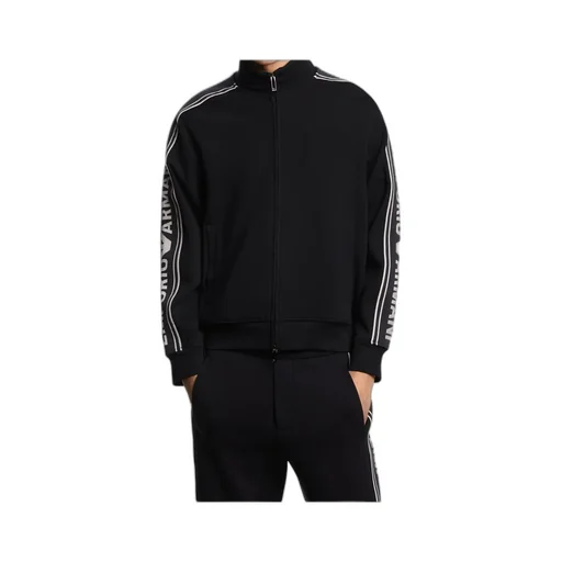 Logo-Tape Zip-Up Sweater