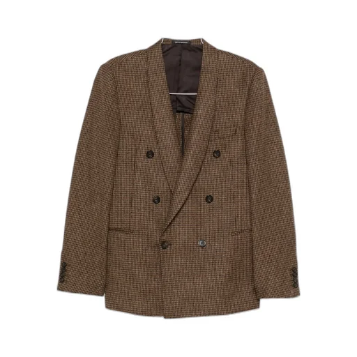 Houndstooth Double-Breasted Jacket