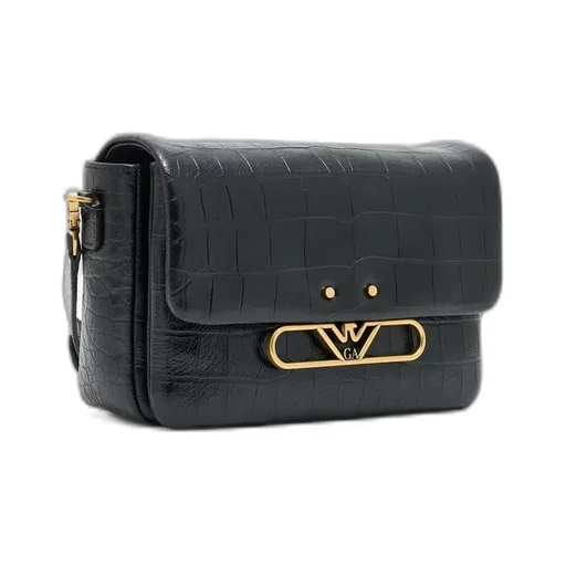 Eagle Logo Leather Shoulder Bag