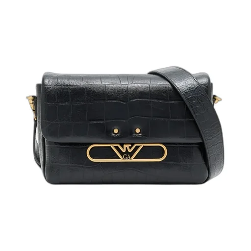 Eagle Logo Leather Shoulder Bag