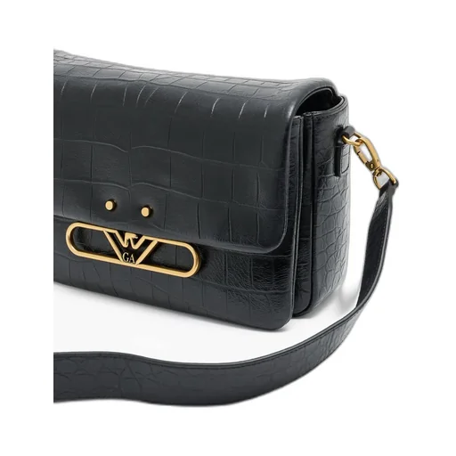Eagle Logo Leather Shoulder Bag