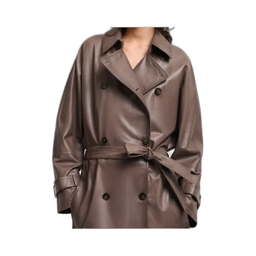 Double-Breasted Belted Trench Coat