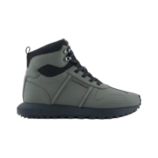 Round-Toe High-Top Sneakers