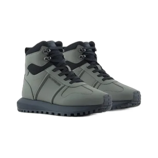 Round-Toe High-Top Sneakers
