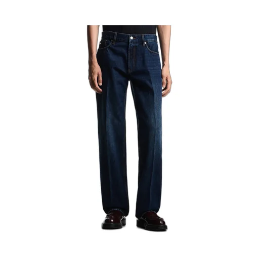 Straight-Leg Washed Jeans
