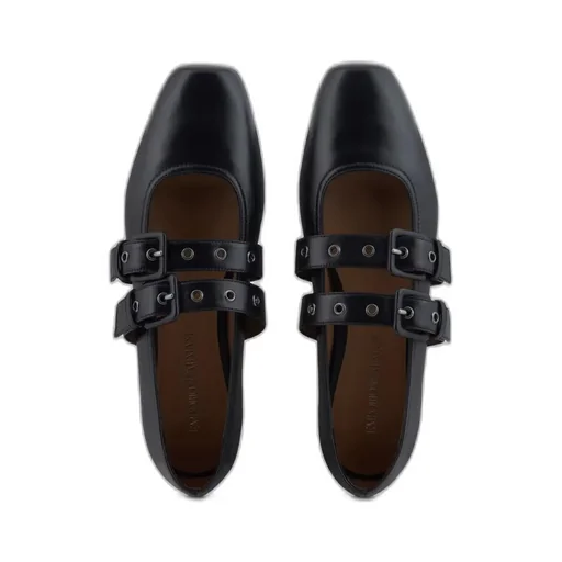 Buckle-Strap Ballet Flats