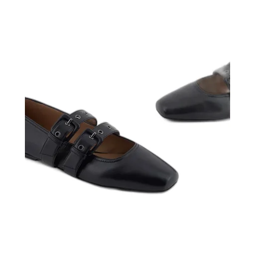 Buckle-Strap Ballet Flats