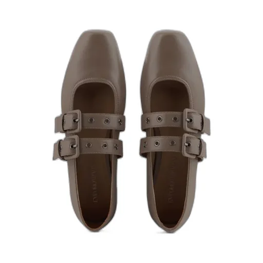 Double-Buckle Ballet Flats