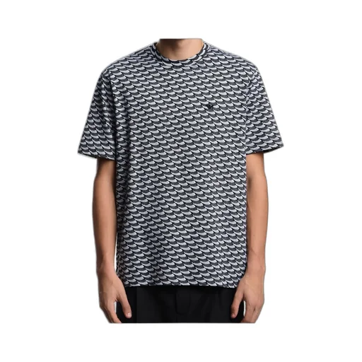 Wave-Pattern Cotton T-Shirt