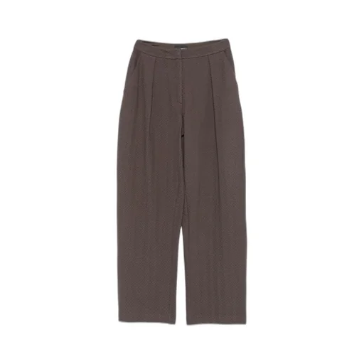 Chevron-Motif Pleated Straight Trousers