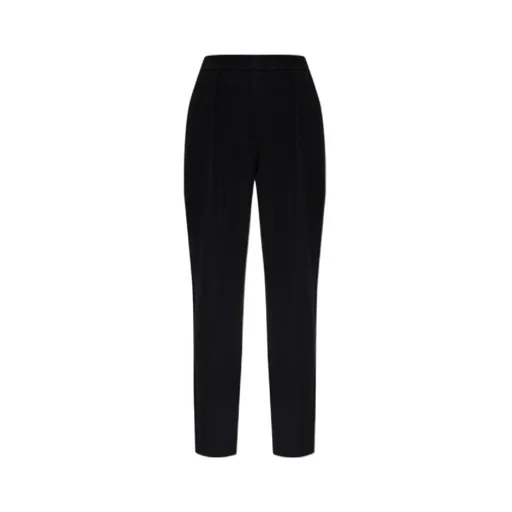 Chevron-Motif Pleated Straight Trousers