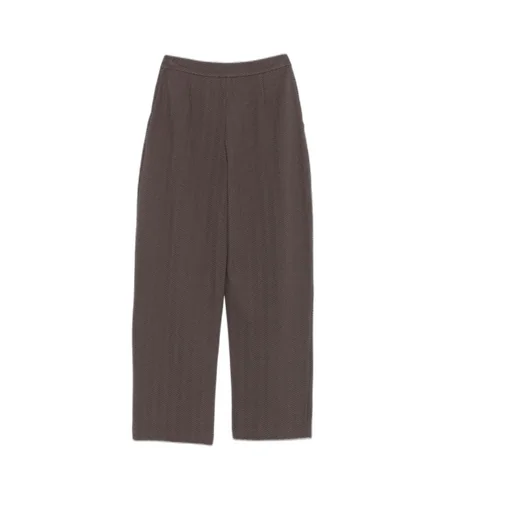 Chevron-Motif Pleated Straight Trousers