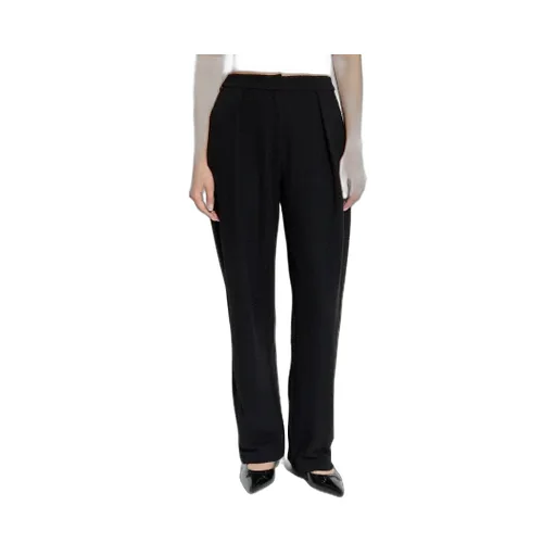 Chevron-Motif Pleated Straight Trousers