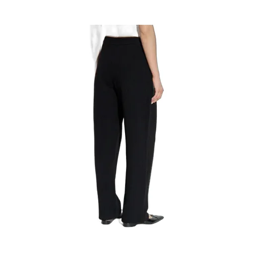 Chevron-Motif Pleated Straight Trousers