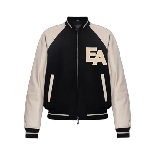 Leather-Sleeved Varsity Jacket