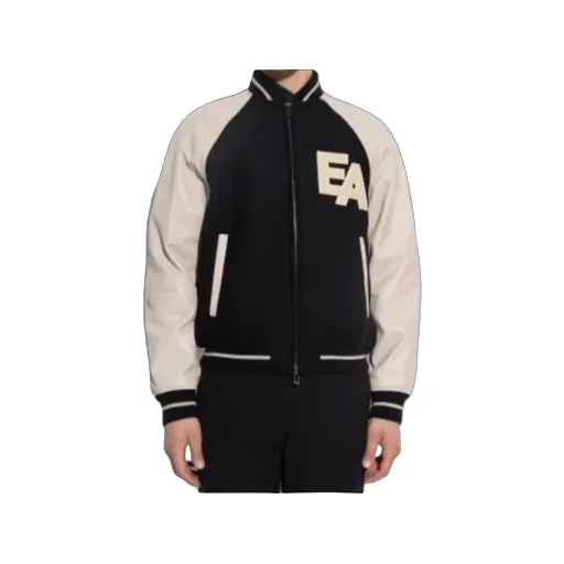 Leather-Sleeved Varsity Jacket