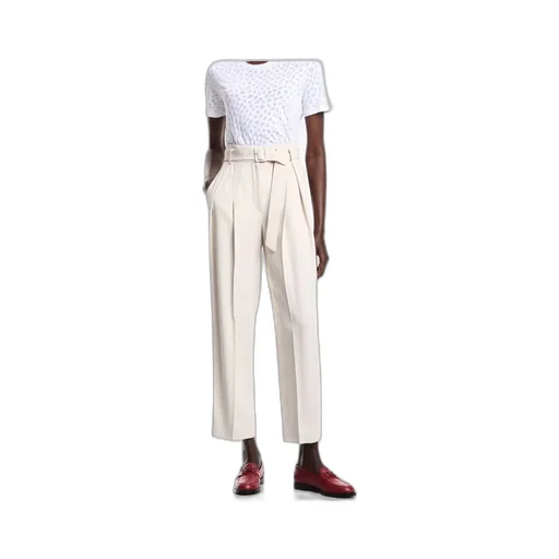 Envers Satin Trousers With Pleats And Belt