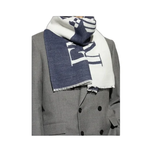 Logo-Embellished Fringed Scarf