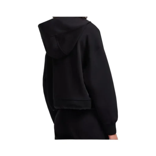 Zip-Up Quilted-Hem Hoodie