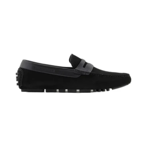 Multi-Striped Suede Driving Loafers