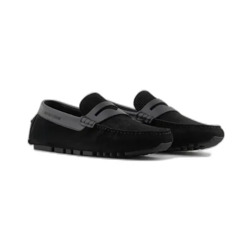 Multi-Striped Suede Driving Loafers